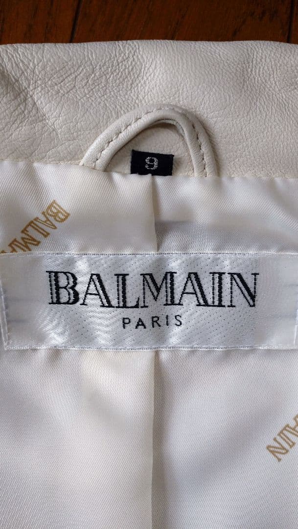 BALMAIN PARIS 羊革 白系 ジャケット ライダース