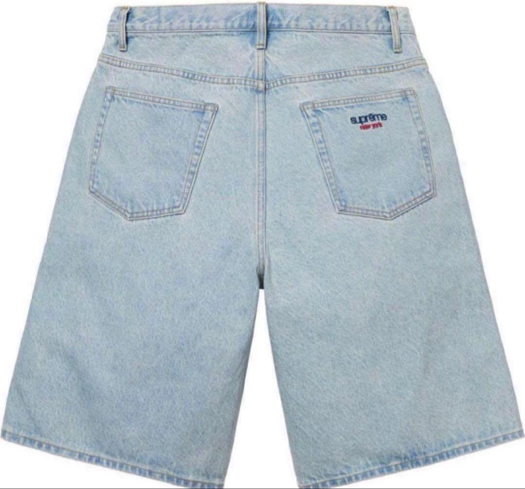 Supreme Baggy Denim Short 34 ライトブルー