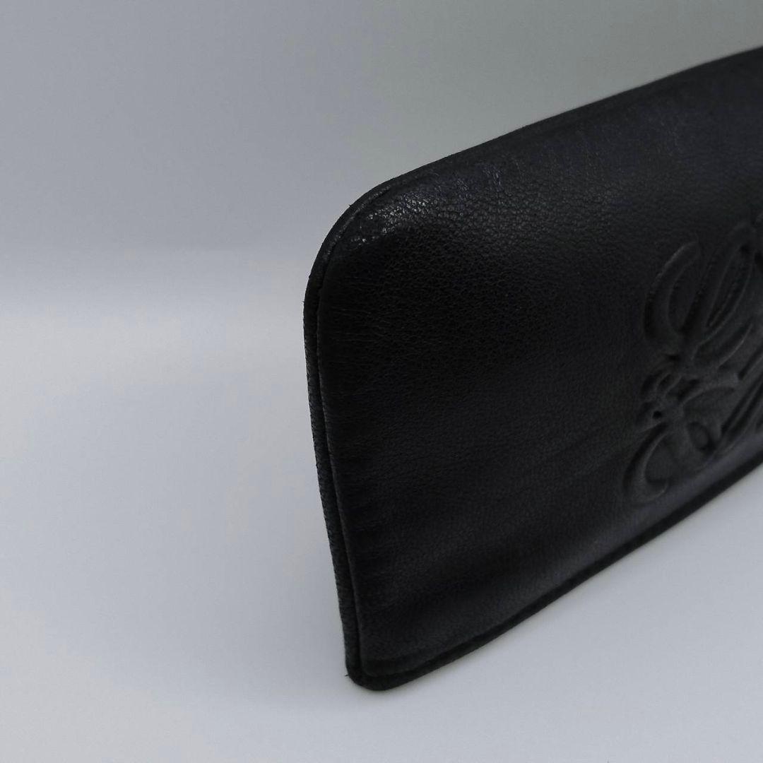 ロエベ ケース アナグラム ポーチ レザー ブラック 美品