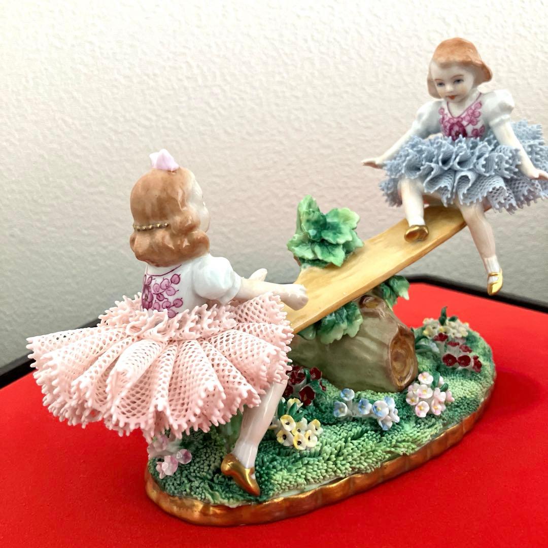 ジッツェンドルファ　陶器人形　シーソー姉妹