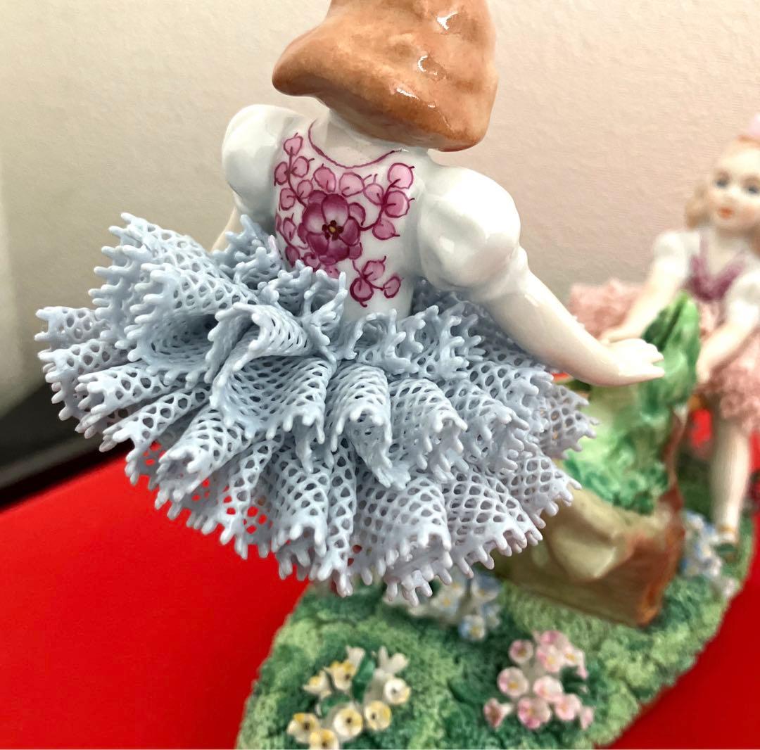 ジッツェンドルファ　陶器人形　シーソー姉妹