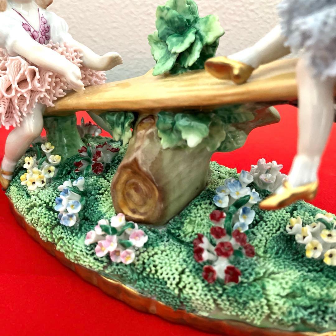 ジッツェンドルファ　陶器人形　シーソー姉妹