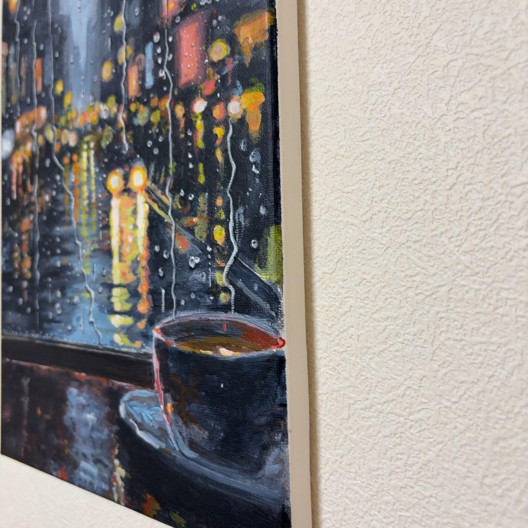 【ちょび作品】雨の街｜#外は雨シリーズ｜F4サイズ ｜風景画｜