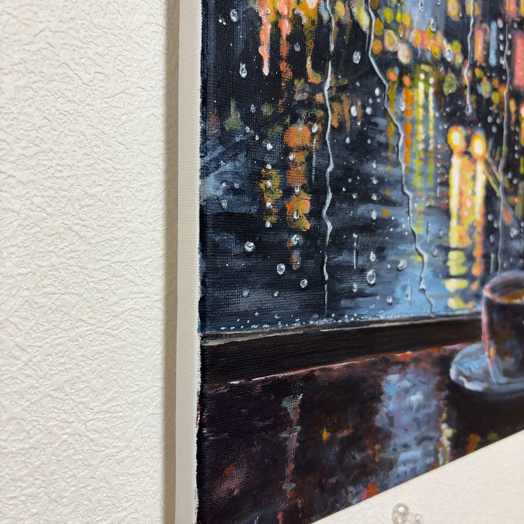 【ちょび作品】雨の街｜#外は雨シリーズ｜F4サイズ ｜風景画｜