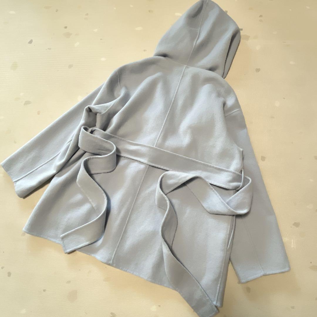 タグ付き　SNIDEL スナイデル フード　リバーショートコート　サックス　M