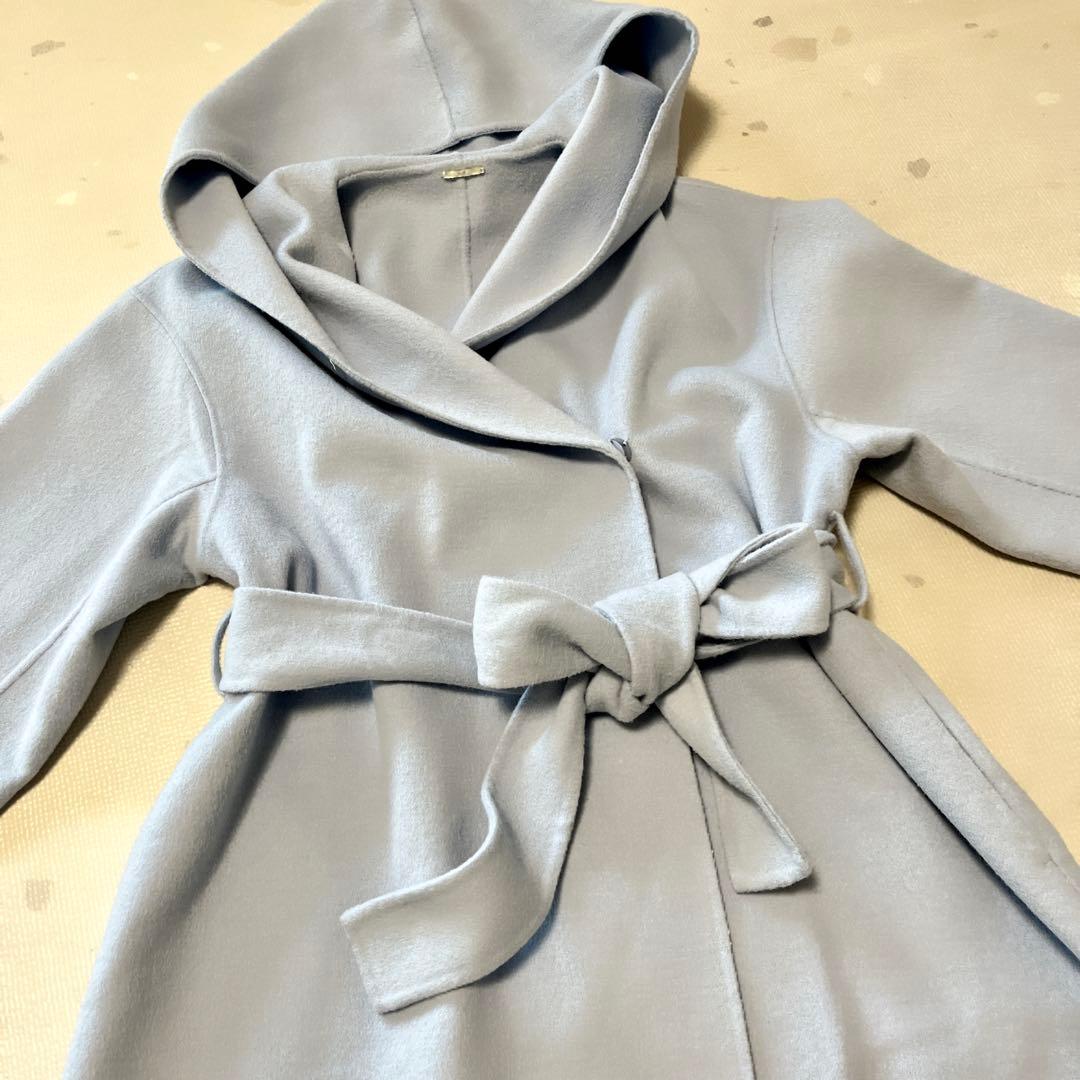 タグ付き　SNIDEL スナイデル フード　リバーショートコート　サックス　M