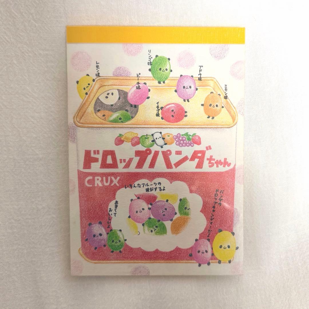 平成レトロ ドロップパンダ メモ帳 CRUX シール付き