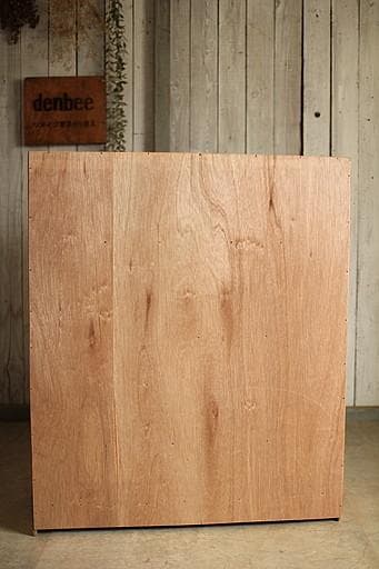 古い木枠のガラス戸棚　引き出し2杯