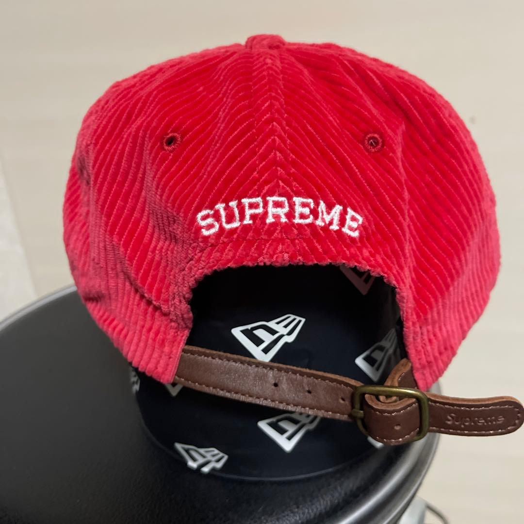 SUPREME コーデュロイ Sロゴキャップ 赤　美品