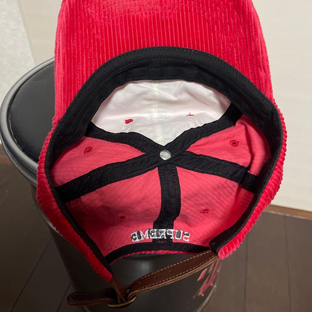 SUPREME コーデュロイ Sロゴキャップ 赤　美品
