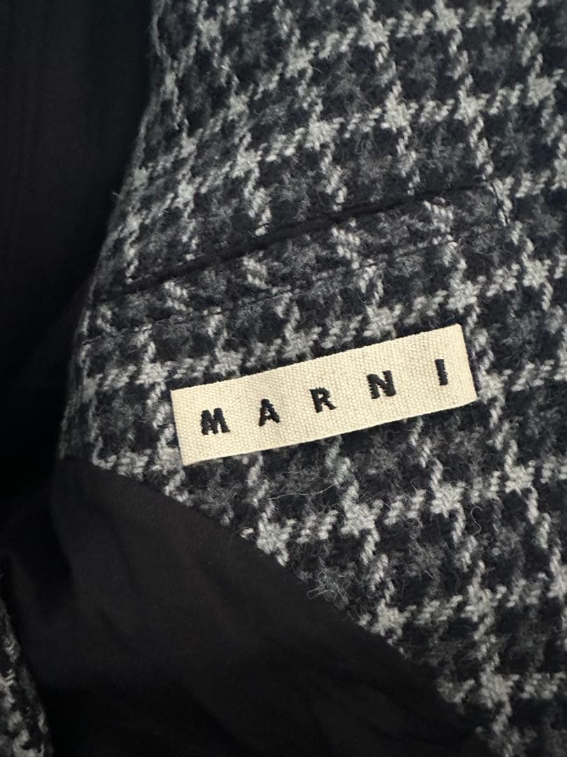 定価25万以上 マルニ チェックウールツイードジャケット USED