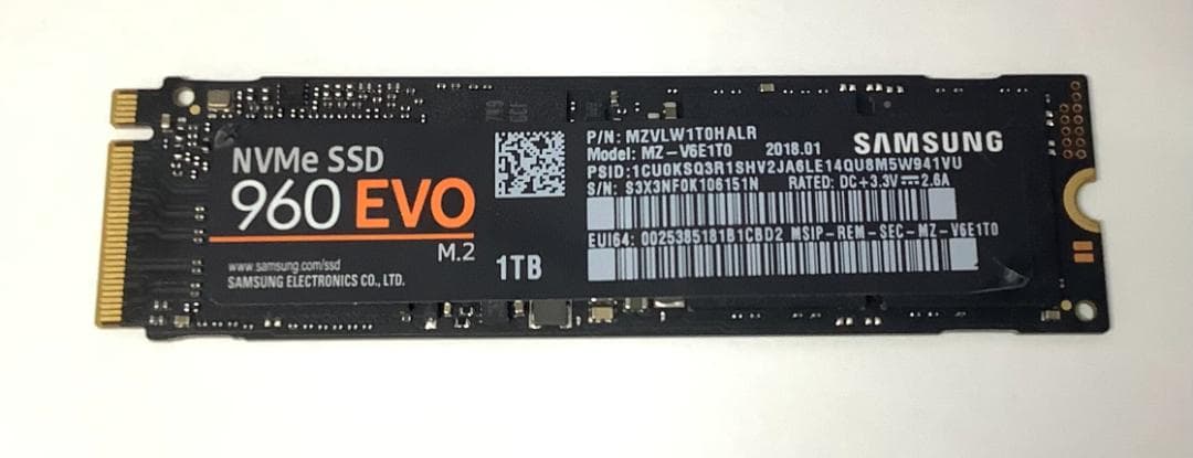 ②-WA389 SAMSUNG NVMe 1TB SSD 点