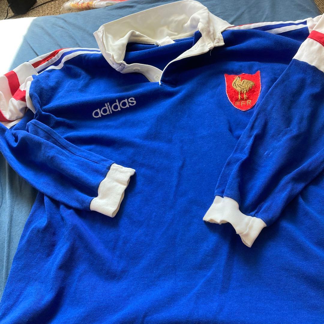 フランス代表adidas FFR ラガーシャツ 青 長袖