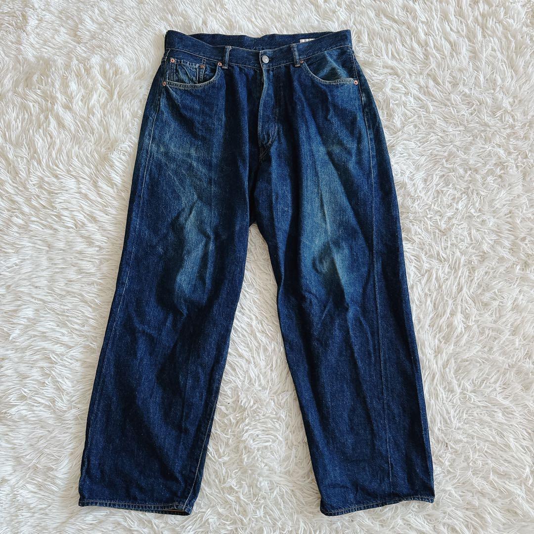COMOLI デニム5Pパンツ ワイドシルエット 2サイズ メンズ インディゴ