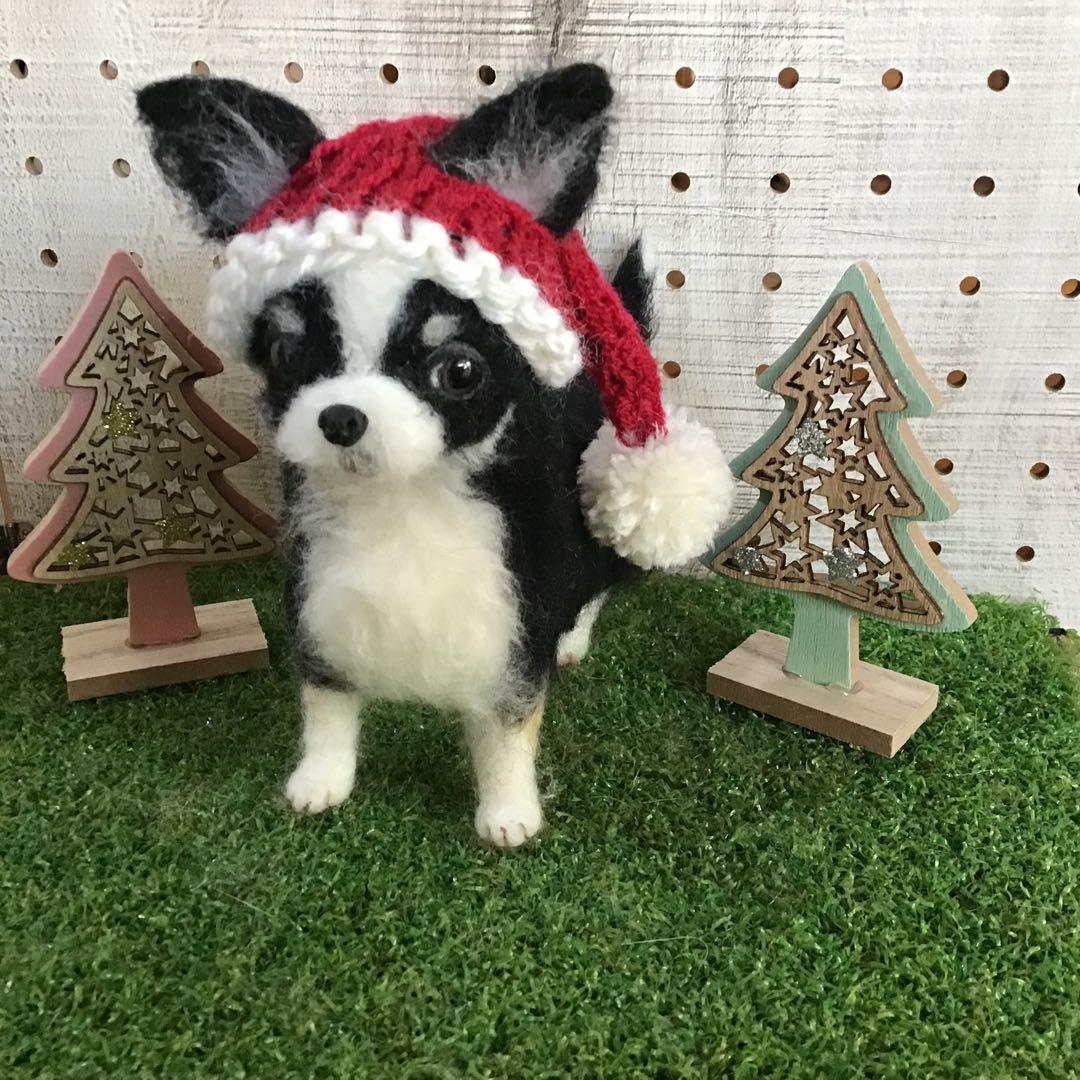 羊毛フェルト チワワ パピー（ブラック&タン）