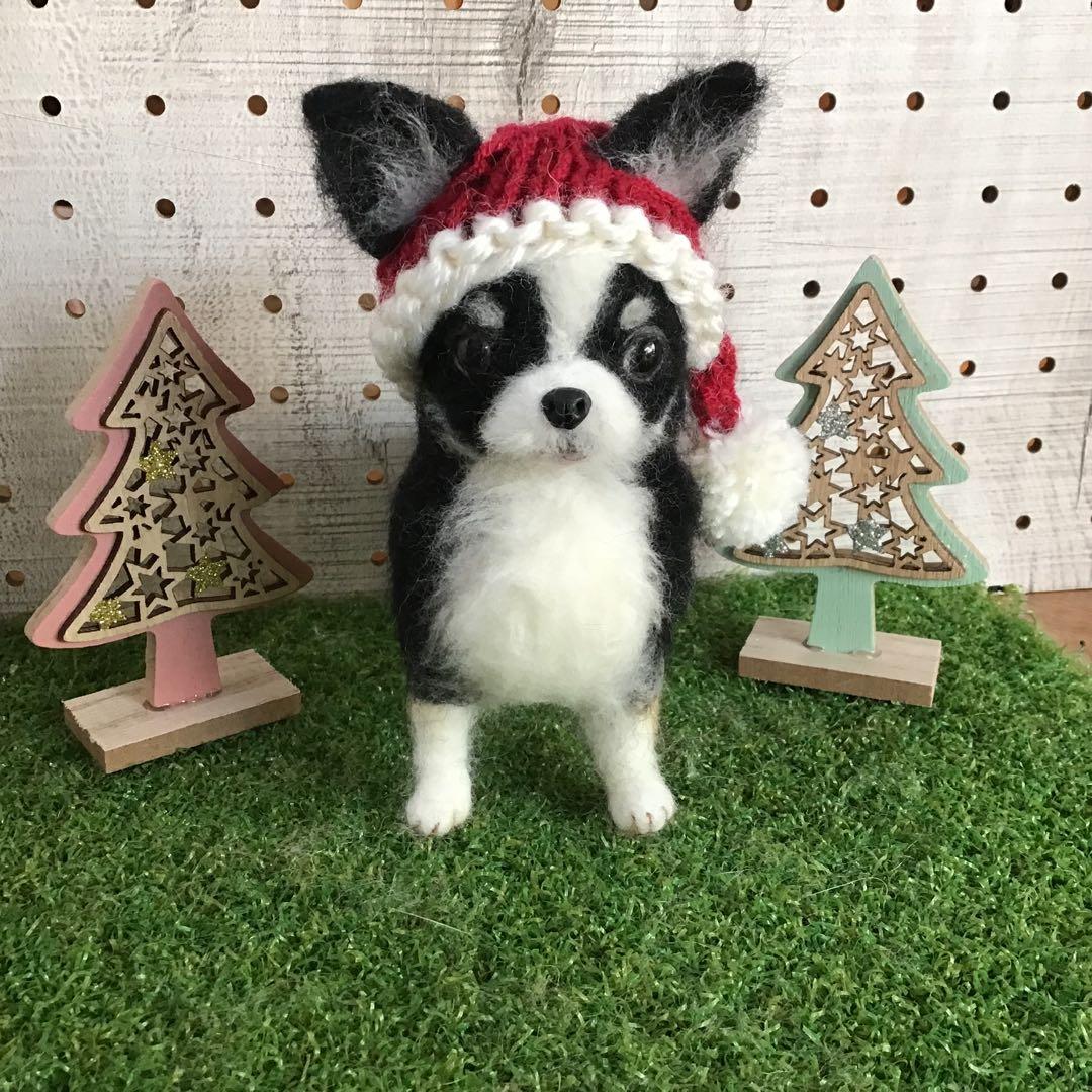 羊毛フェルト チワワ パピー（ブラック&タン）