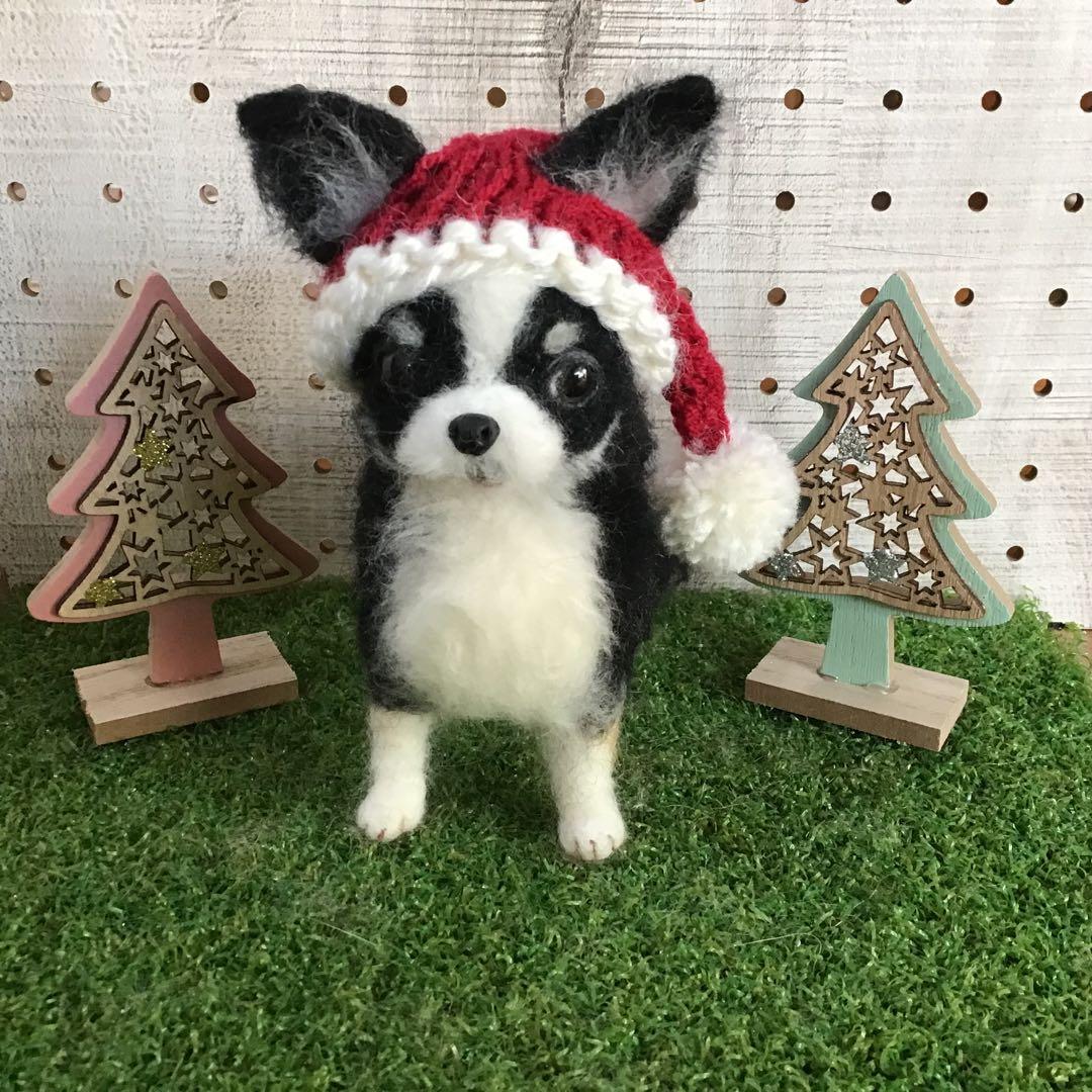 羊毛フェルト チワワ パピー（ブラック&タン）