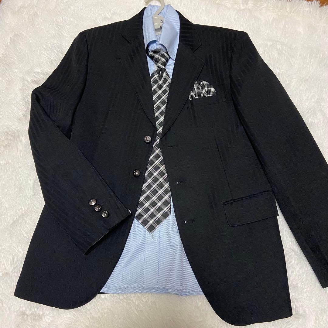 極美品　ELLE EN NOIR 男の子　スーツ ストライプ160 卒業式　入学