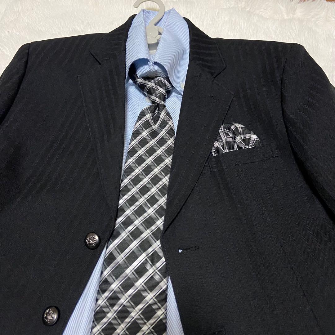 極美品　ELLE EN NOIR 男の子　スーツ ストライプ160 卒業式　入学