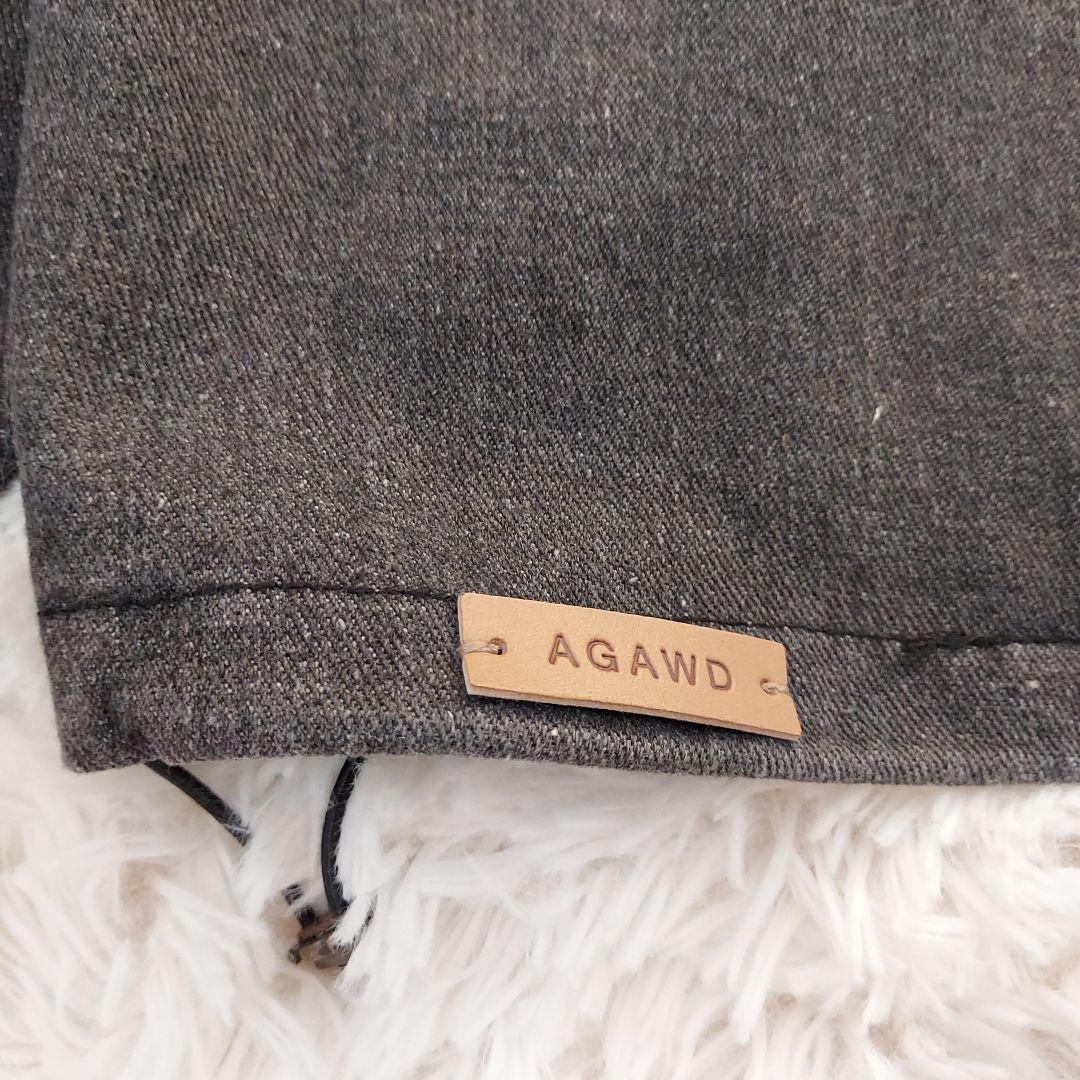 新品 AGAWD ハーフジップ デニムプルオーバー ブラック ヤマダヤ