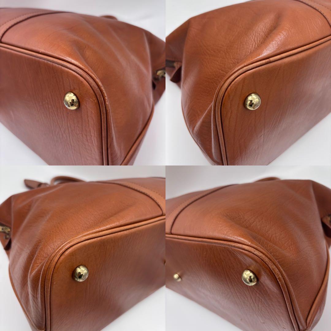 ポーター オールレザー ボストンバッグ 南京錠 ブラウン 大容量 A4可 茶