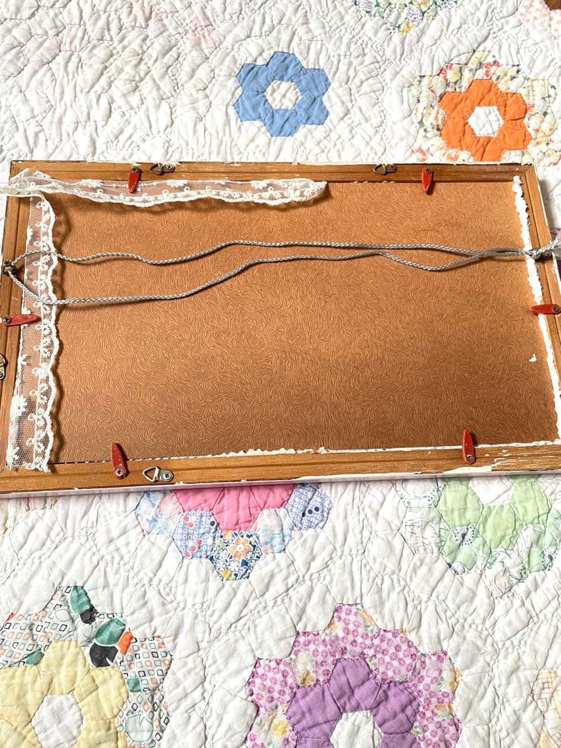 アンティークキルト＆アニマル刺繍フレームハンドメイド·͜· ♡