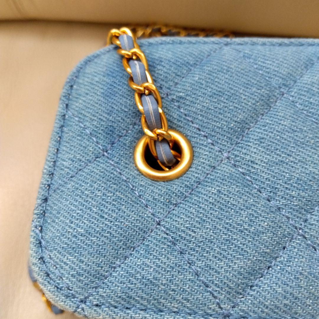 CHANEL シャネル　ブルー デニム チェーンバッグ　ノベルティ