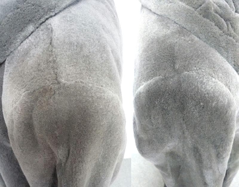 MG　Sable　毛皮　染めコート　ヌートリア？　ダークグリーン 　ハーフコート