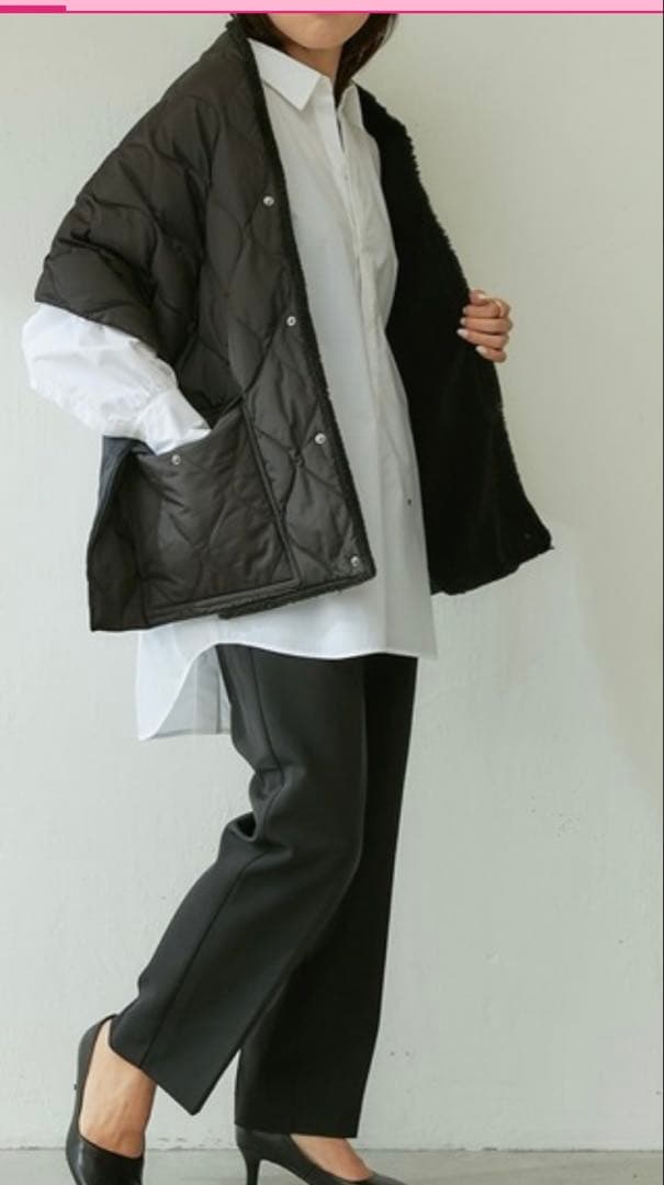 タイオン ミリタリーリバーシブル ダウン×ボア ストール ブラック　ユニセックス