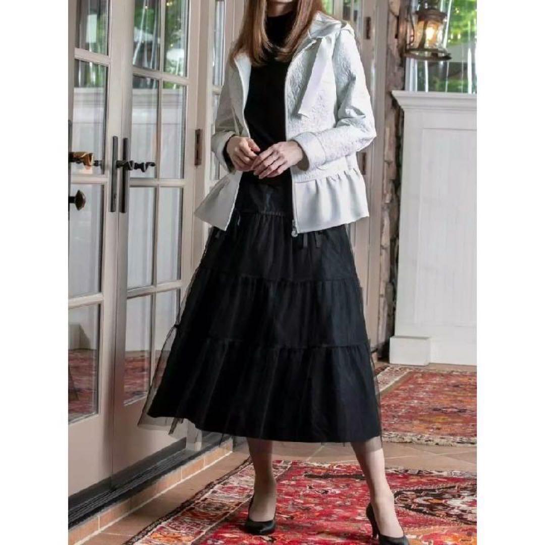 ♡キルティング×ダンボールニット素材裾フリルデザインパーカー