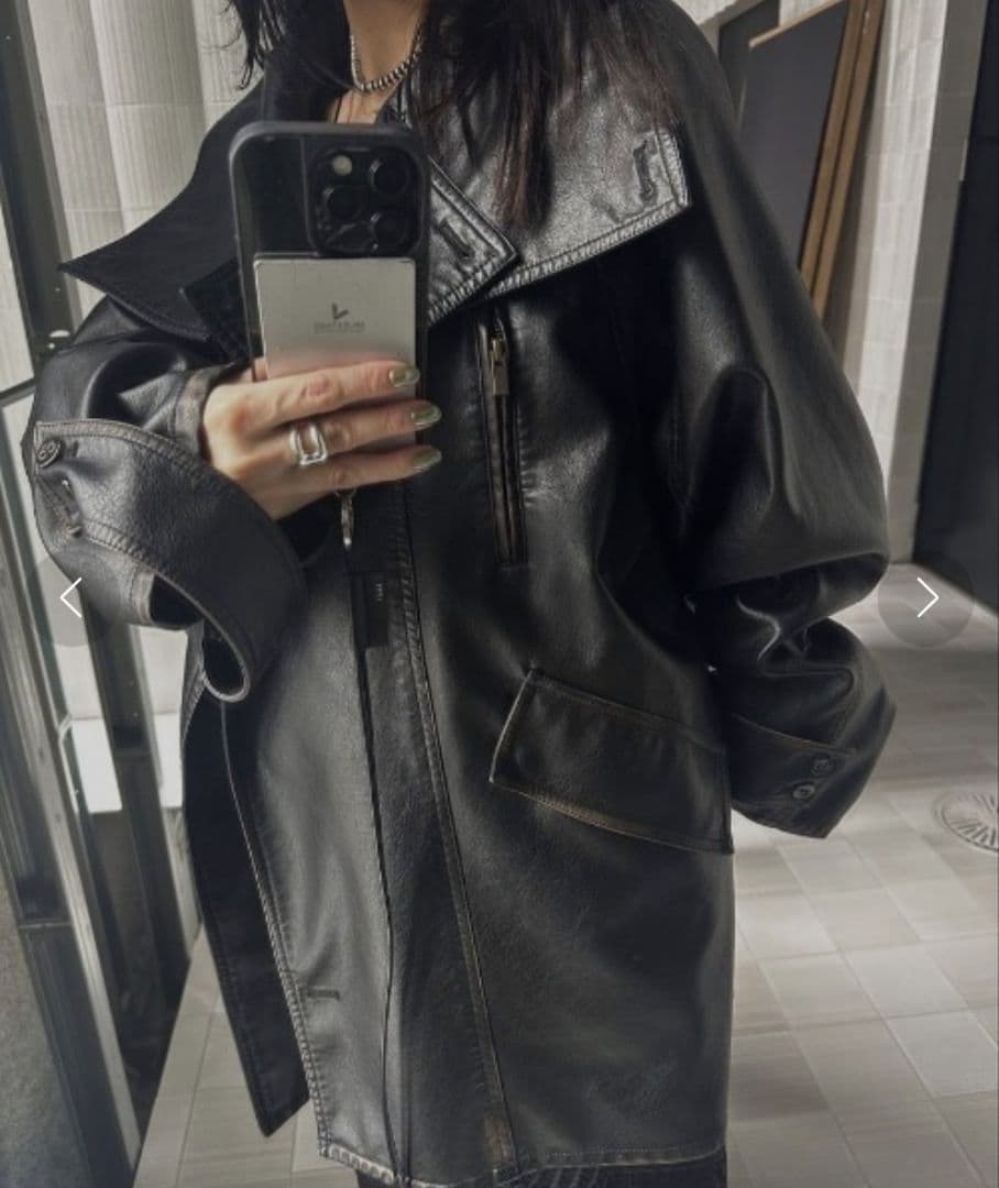 Ameri　USED LIKE SYNTHETIC LEATHER JACKET