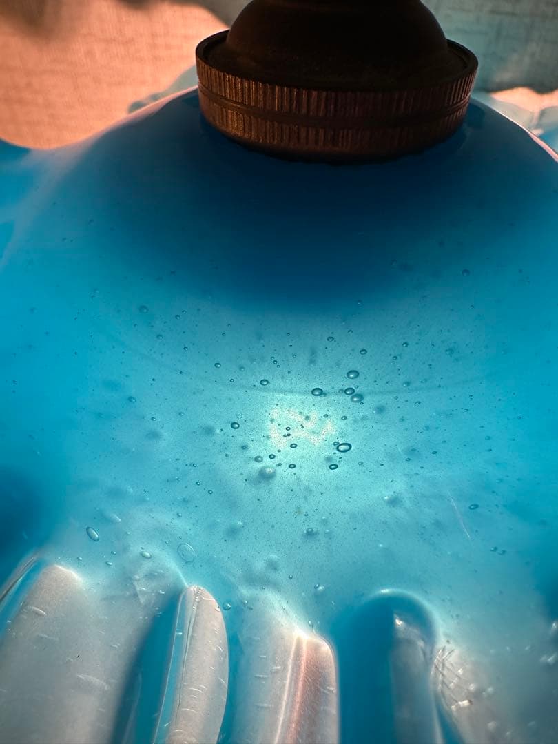 フランス アンティーク 乳白色ブルーオパリンガラスの可愛いお花アトリエランプ＊