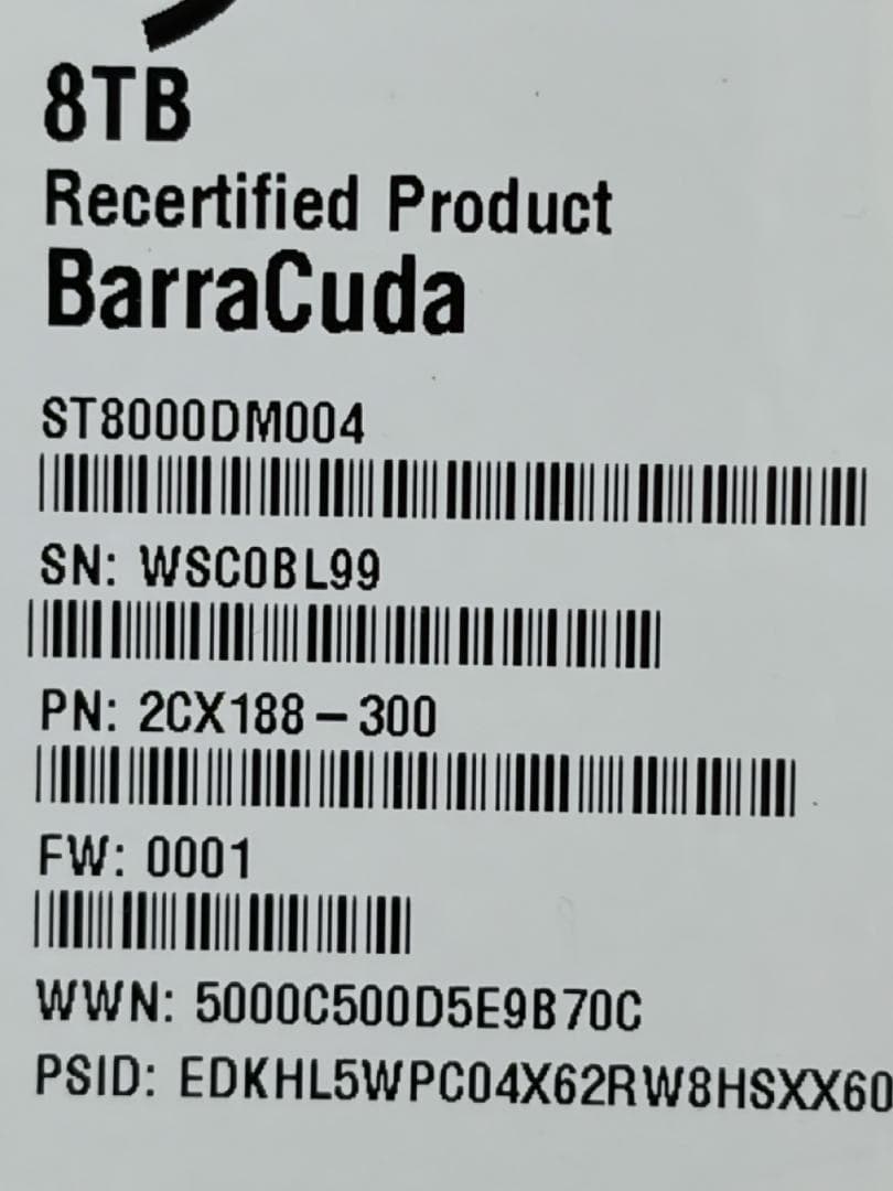 Seagate BarraCuda 8TB HDD x 2 16TB ③