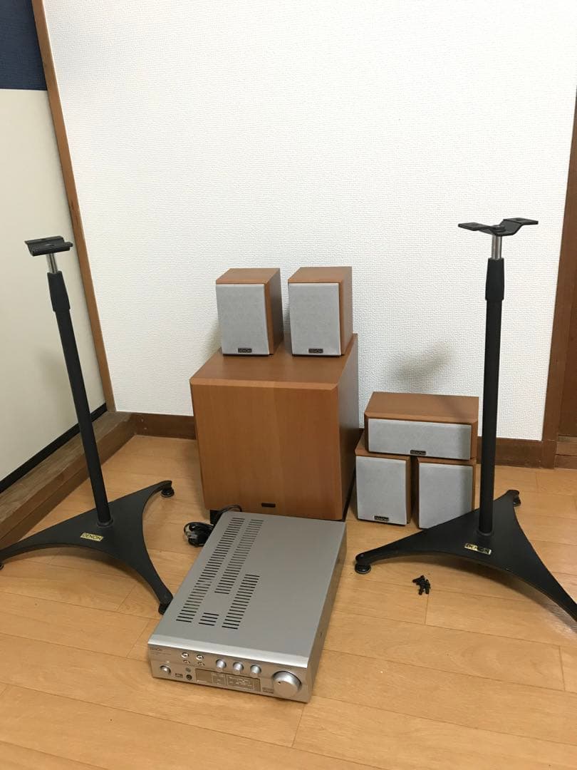 [9点セット]DENON サブウーファースピーカー DHT-300　スタンド付き