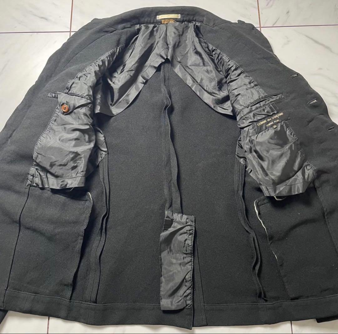 コムデギャルソンオムプリュス ポリ縮絨 ジャケット ブラック XS