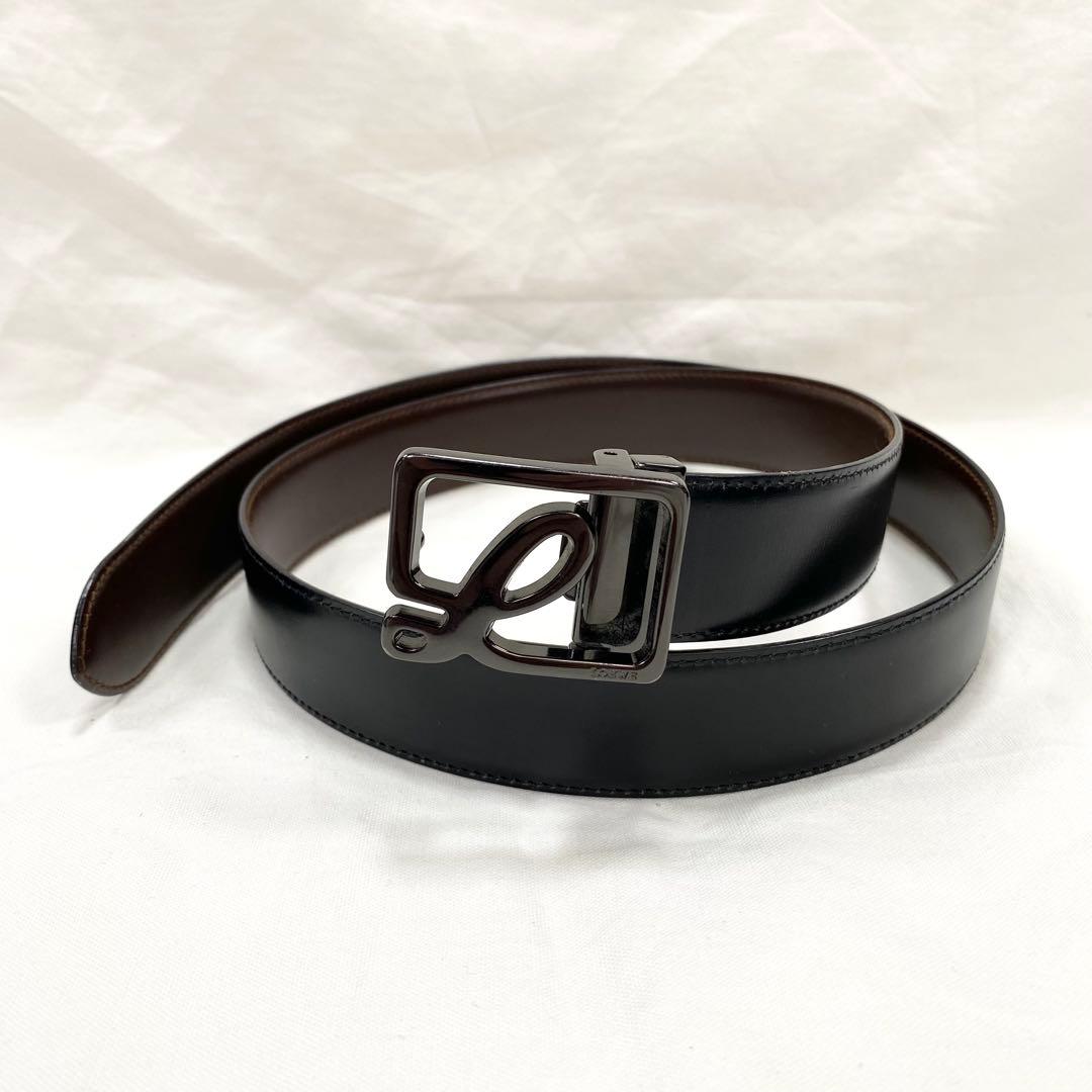 極美品✨ LOEWE ロエベ レザー ロゴバックル ベルト ブラック