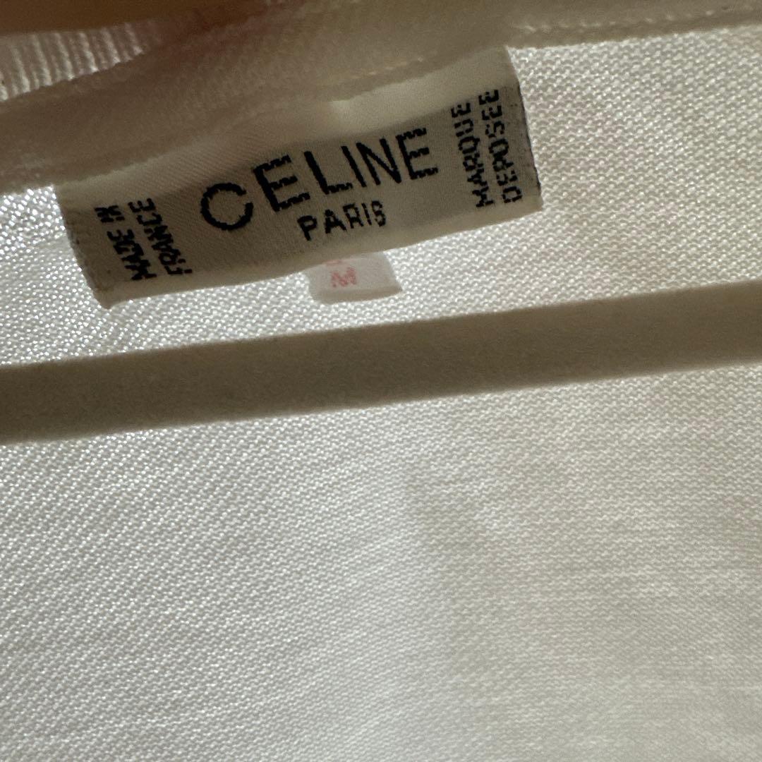 CELINE ホワイト　ポロシャツ