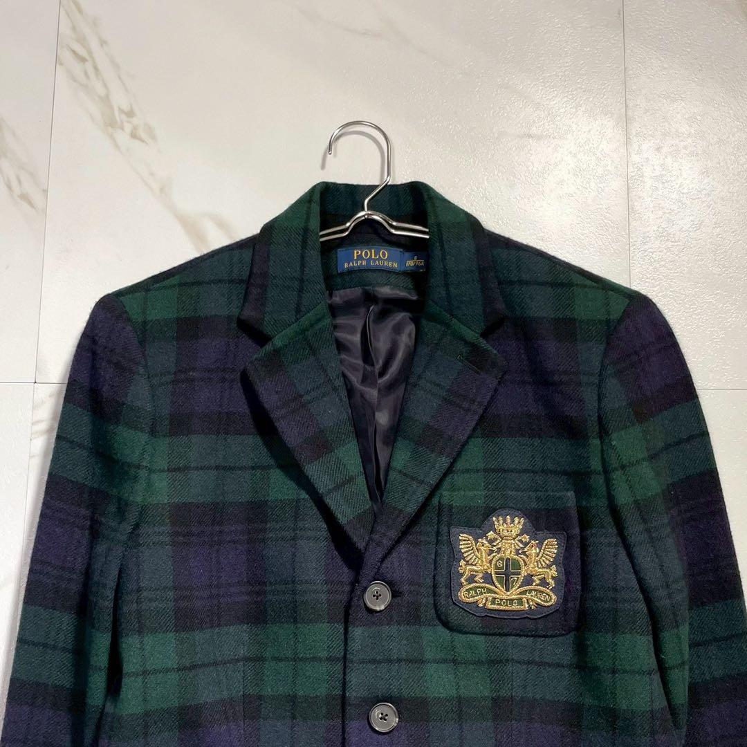 極美品✨サイズ8 ポロラルフローレン カシミヤ混ジャケット エンブレム刺繍