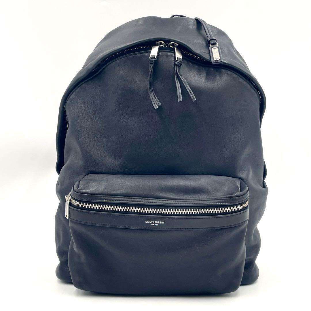 【極美品】SAINT LAURENTシティ バッグパック ブラック 本革 メンズ