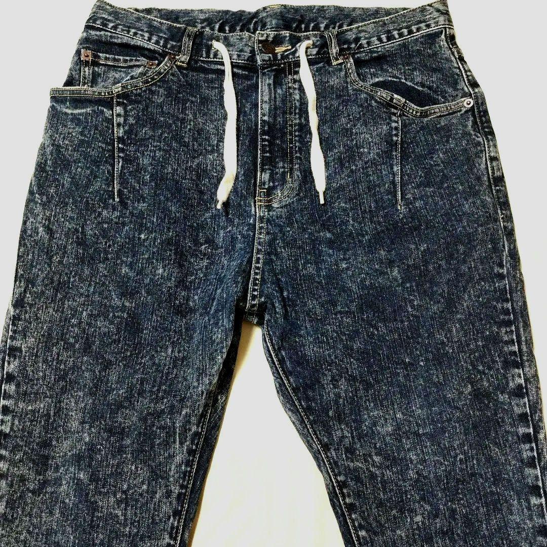 glamb　ラスティデニムイージーパンツ　ケミカルウォッシュ加工　インディゴ　2