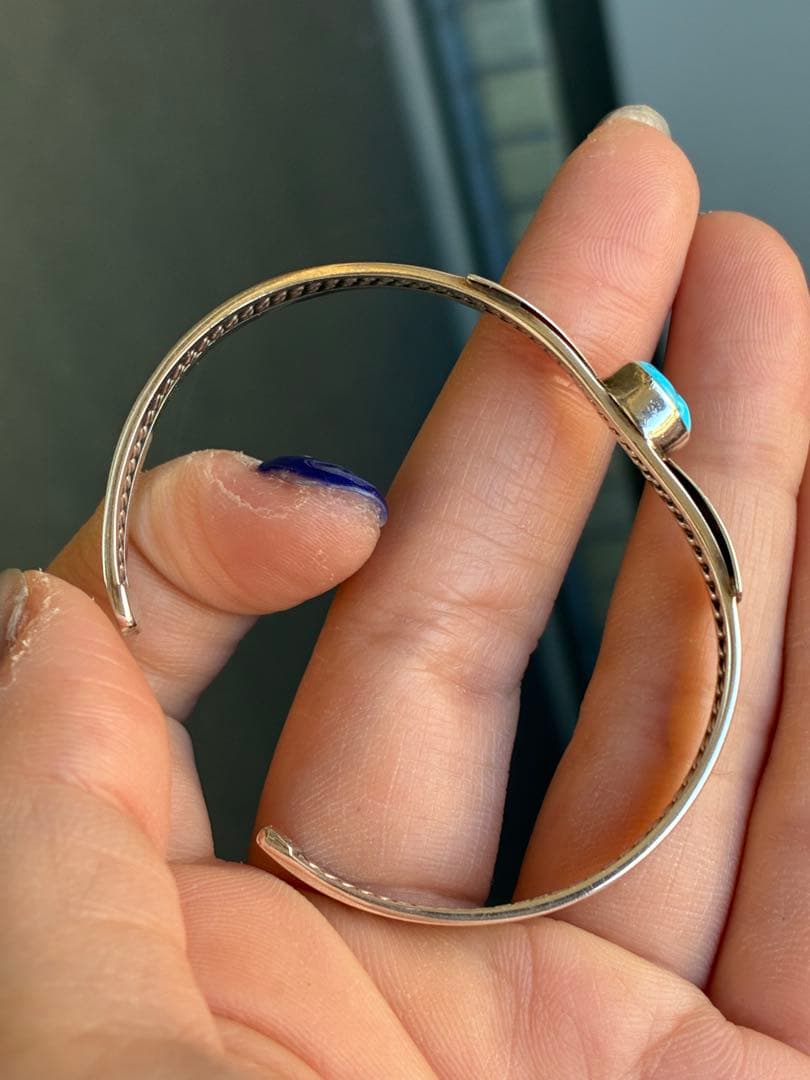 激レア✨95年前の超ヴィンテージ品❗️スリーピングビューティーターコイズ925カフ