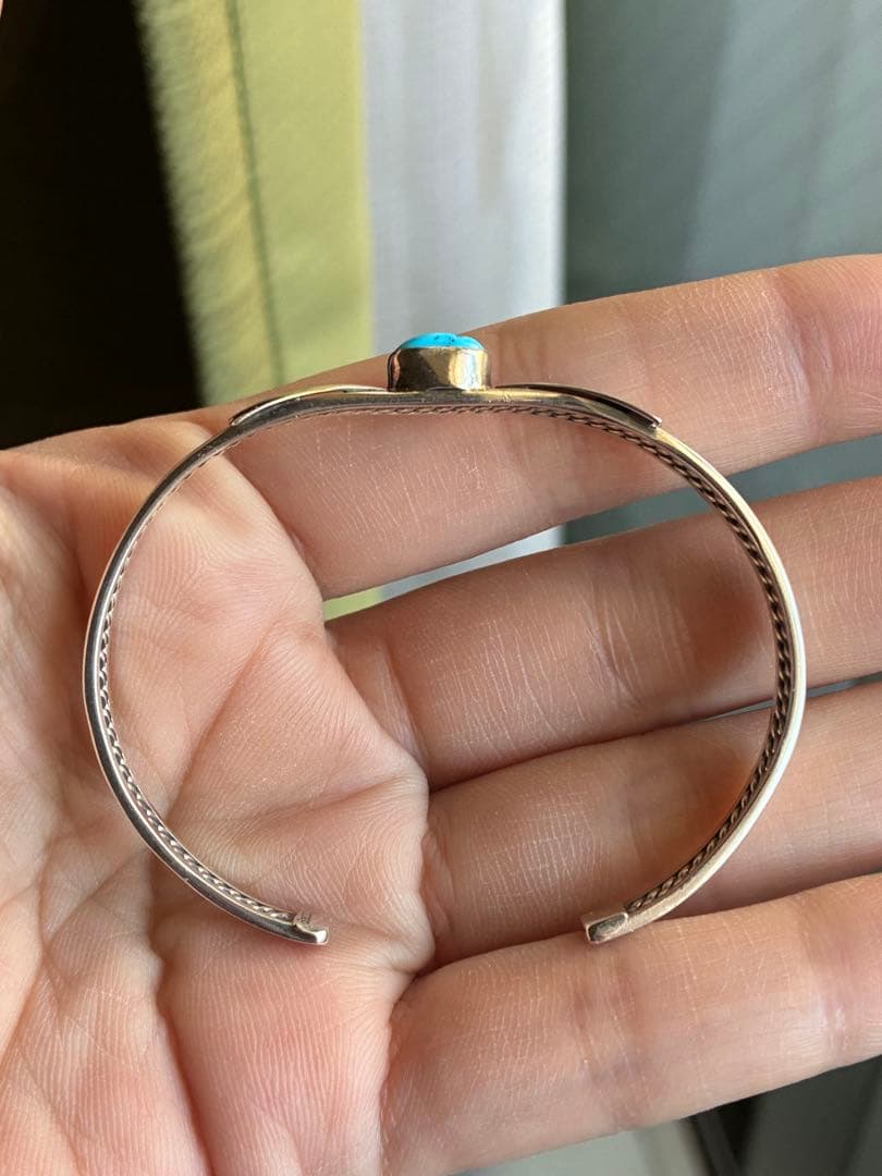 激レア✨95年前の超ヴィンテージ品❗️スリーピングビューティーターコイズ925カフ