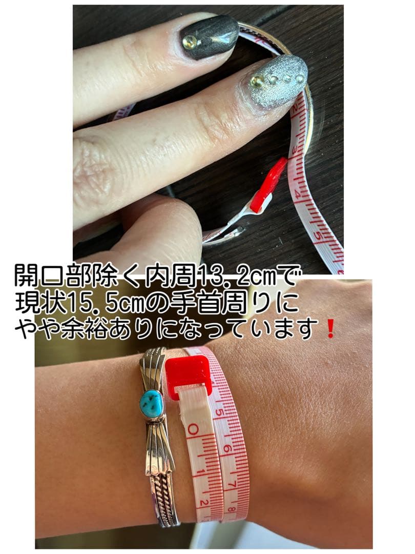 激レア✨95年前の超ヴィンテージ品❗️スリーピングビューティーターコイズ925カフ