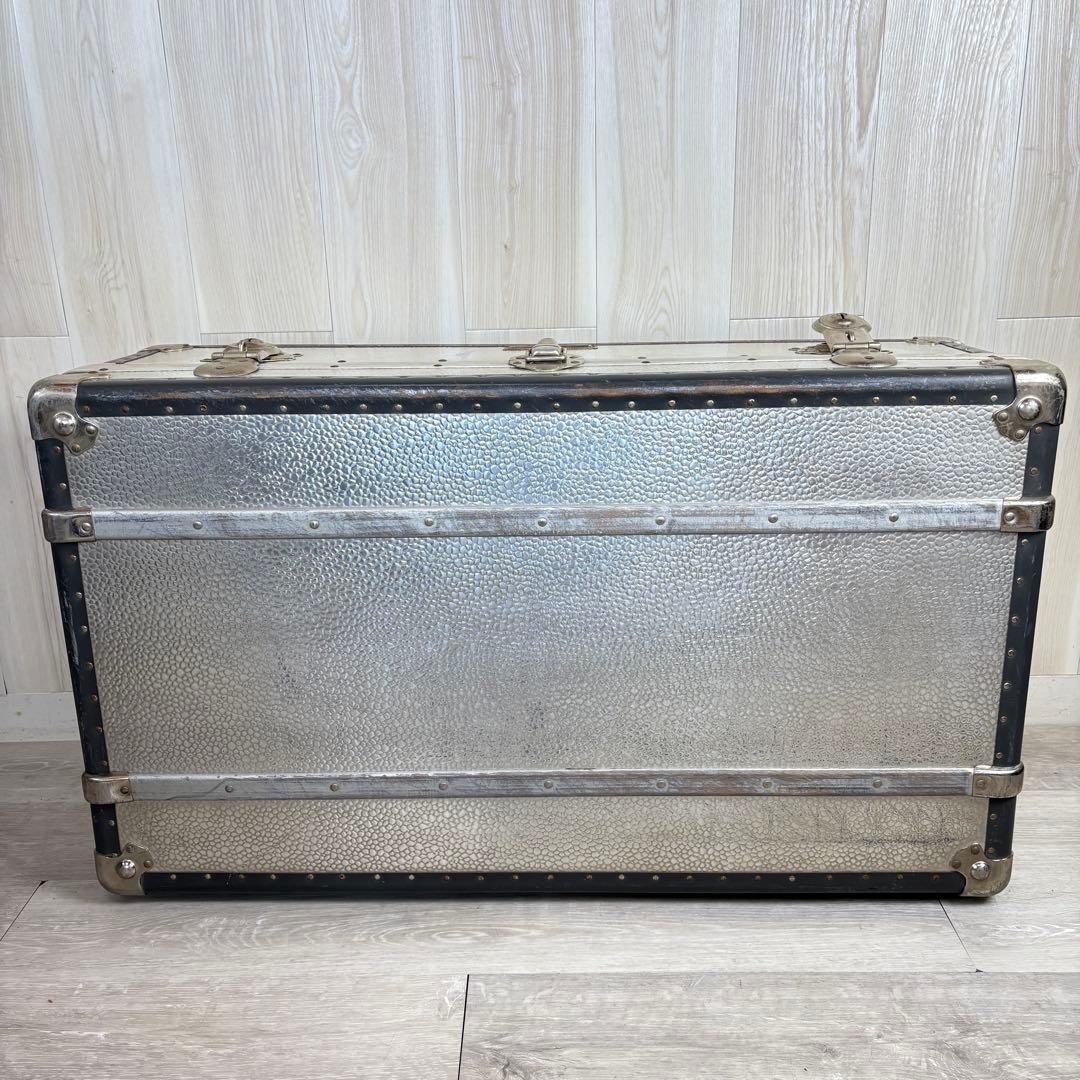 【ヴィンテージ】アルミ大型トランク 船トランク ケース インダストリアル