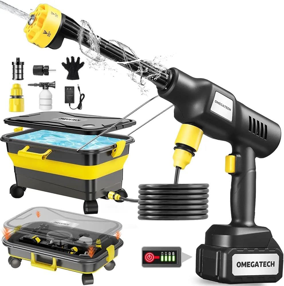 高圧洗浄機 折り畳みバケツ コードレス 充電式 タンク式 ハンディウォッシャー