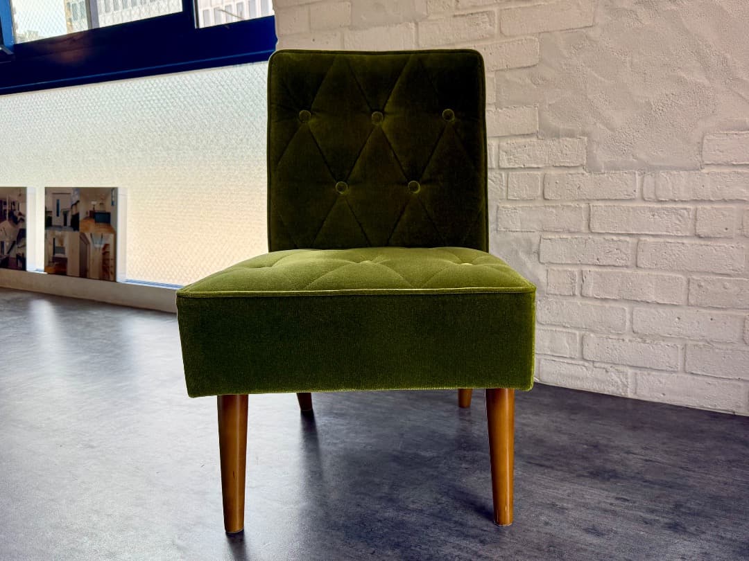 カリモク60 カフェチェア モケットグリーン