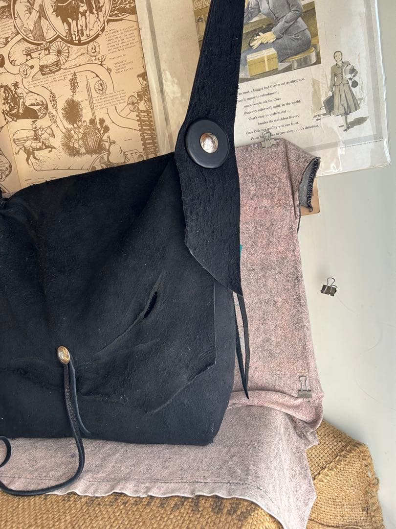 ムムム様 ディアスキンバッグ　黒スエード