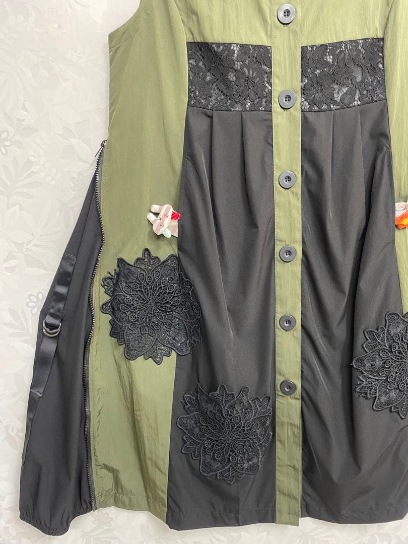 275新品BRILLANTE豪華お花レース付きストレッチロングベスト