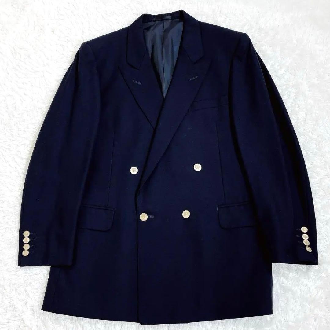 Burberrys 紺ブレ ダブル ネイビー 金ボタン シャドーホース AB7