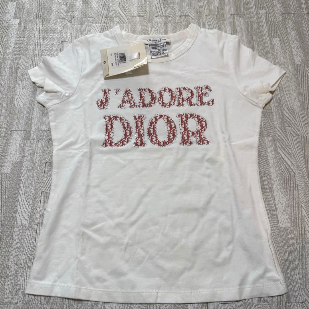 Dior トロッター オブリーク レディース Tシャツ スワロフスキー y2k